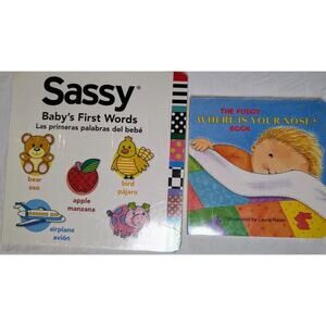 2 New BOARD BOOKS BABY TODDLER Preschool Early Learning Words Anatomy